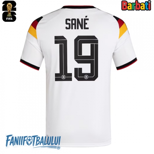 Germania Leroy Sane #19 Tricou Fotbal Replică Mondial 2026 Barbati Acasa Germania Leroy Sane #19 Tricou Fotbal Replică Mondial 2026 Barbati Acasa